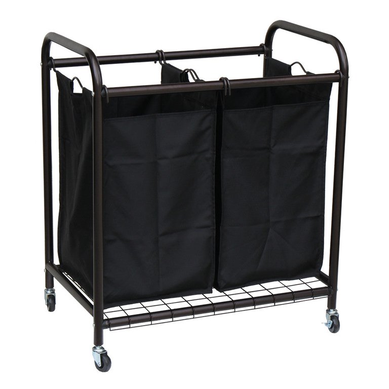 Oceanstar 2-Bag Rolling Laundry Sorter, Bronze DLS1392