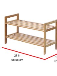 Oceanstar 2-Tier HPL Bamboo Shoe Rack