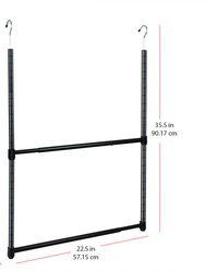 Oceanstar 2-Tier Portable Adjustable Closet Hanger Rod, Black ACR1545B