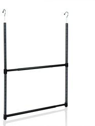 Oceanstar 2-Tier Portable Adjustable Closet Hanger Rod, Black ACR1545B