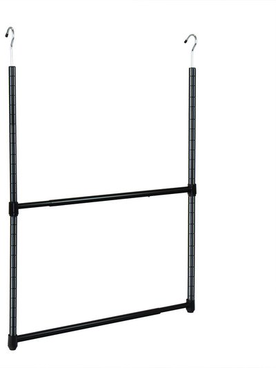 Oceanstar Oceanstar 2-Tier Portable Adjustable Closet Hanger Rod, Black ACR1545B product