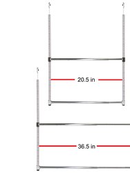 Oceanstar 2-Tier Portable Adjustable Closet Hanger Rod, Chrome ACR1538C