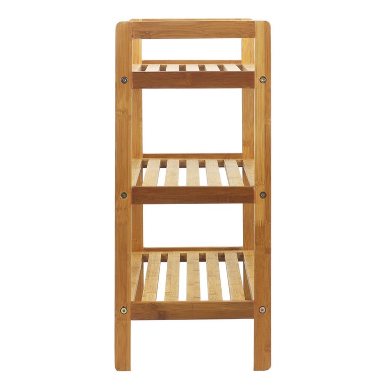 Oceanstar 3-Tier HPL Bamboo Shoe Rack, Natural