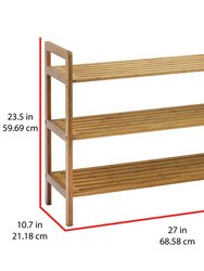 Oceanstar 3-Tier HPL Bamboo Shoe Rack, Natural