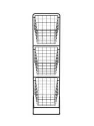 Oceanstar 3-Tier Metal Wire Storage Basket Stand with Removable Baskets