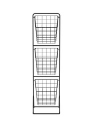 Oceanstar 3-Tier Metal Wire Storage Basket Stand with Removable Baskets