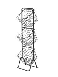 Oceanstar 3-Tier Metal Wire Storage Basket Stand with Removable Baskets - Black