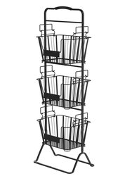 Oceanstar 3-Tier Metal Wire Storage Basket Stand with Removable Baskets - Black