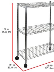 Oceanstar 3-Tier Shelving All-Purpose Utility Cart, Chrome AUS1477