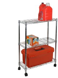 Oceanstar 3-Tier Shelving All-Purpose Utility Cart, Chrome AUS1477