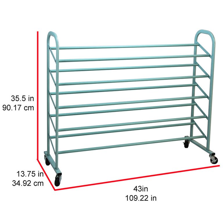 Oceanstar 5-Tier Metal Shoe Rack, Turquoise