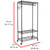 Oceanstar Adjustable Shelving Rack with Hooks, Black GRS1514