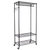 Oceanstar Adjustable Shelving Rack with Hooks, Black GRS1514