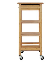 Oceanstar Bamboo Kitchen Trolley BKC1378