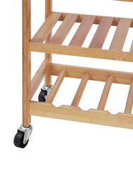 Oceanstar Bamboo Kitchen Trolley BKC1378