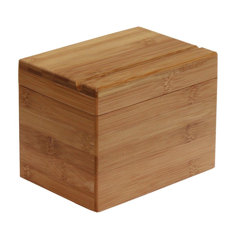 Oceanstar Bamboo Recipe Box with Divider RB1408