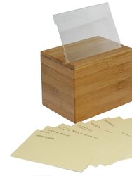 Oceanstar Bamboo Recipe Box with Divider RB1408