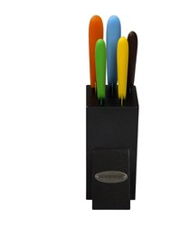 Oceanstar KS1217 6-Piece Non-Stick Coating knife set with Block, Elegant Black