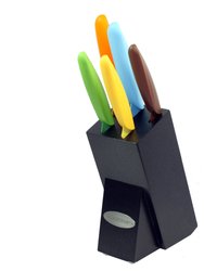 Oceanstar KS1217 6-Piece Non-Stick Coating knife set with Block, Elegant Black