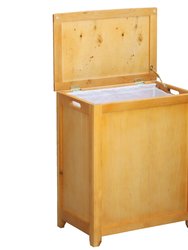 Oceanstar Natural Finished Rectangular Laundry HPL Wood Hamper with Interior Bag RHP0109N