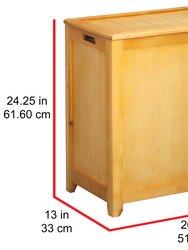 Oceanstar Natural Finished Rectangular Laundry HPL Wood Hamper with Interior Bag RHP0109N