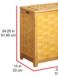 Oceanstar Natural Finished Rectangular Veneer Laundry Wood Hamper with Interior Bag RHV0103N