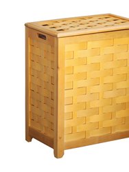 Oceanstar Natural Finished Rectangular Veneer Laundry Wood Hamper with Interior Bag RHV0103N