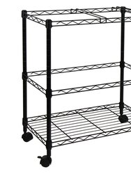 Oceanstar Portable 2-Tier Metal Rolling File Cart, Black 2MRC1507