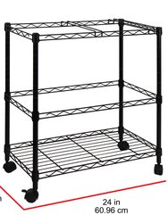 Oceanstar Portable 2-Tier Metal Rolling File Cart, Black 2MRC1507