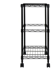 Oceanstar Portable 2-Tier Metal Rolling File Cart, Black 2MRC1507