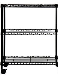 Oceanstar Portable 2-Tier Metal Rolling File Cart, Black 2MRC1507