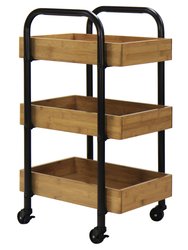 Oceanstar Portable Storage Cart with 3 Easy Removable Bamboo Trays 3SC1675