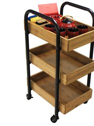 Oceanstar Portable Storage Cart with 3 Easy Removable Bamboo Trays 3SC1675