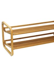 Oceanstar SR1224 2-Tier HPL Bamboo Shoe Rack