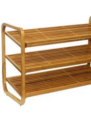 Oceanstar SR1231 3-Tier HPL Bamboo Shoe Rack