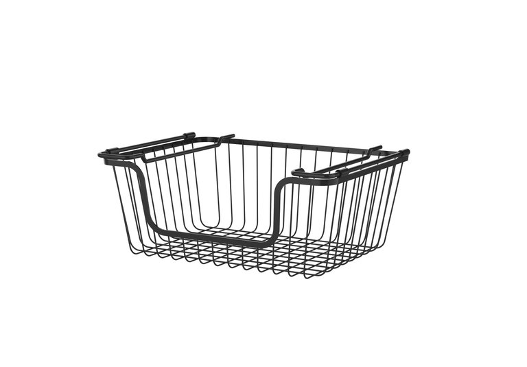 Oceanstar Stackable Metal Wire Storage Basket Set for Pantry, Countertop, Kitchen or Bathroom