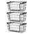 Oceanstar Stackable Metal Wire Storage Basket Set for Pantry, Countertop, Kitchen or Bathroom - Black