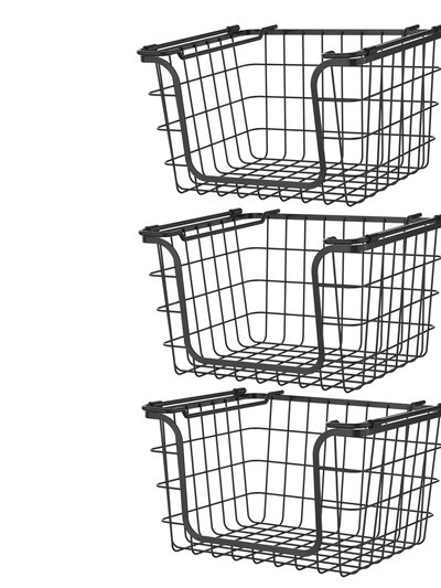 Oceanstar Oceanstar Stackable Metal Wire Storage Basket Set for Pantry, Countertop, Kitchen or Bathroom product