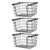 Oceanstar Stackable Metal Wire Storage Basket Set for Pantry, Countertop, Kitchen or Bathroom - Black