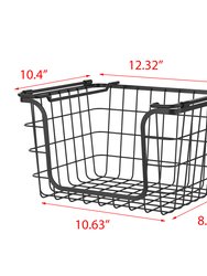 Oceanstar Oceanstar Stackable Metal Wire Storage Basket Set for Pantry,  Countertop, Kitchen or Bathroom – Black, Set of 3 in the Storage Bins &  Baskets department at