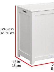 Oceanstar White Finished Rectangular Laundry HPL Wood Hamper with Interior Bag RHP0109W