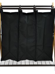Oceanstar X-Frame Bamboo 3-Bag Laundry Sorter XBS1484