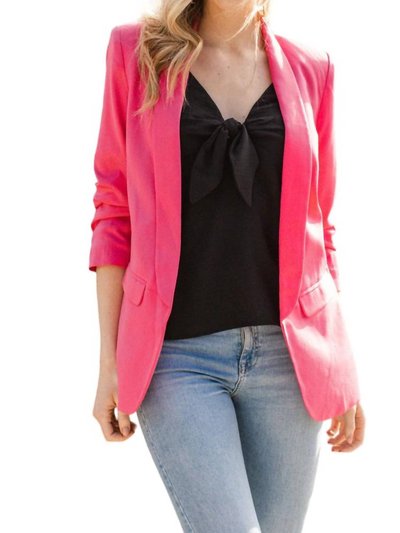 Oddi Open Front Collared Blazer In Hot Pink product