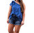 Solid One Shoulder Top In Denim - Denim