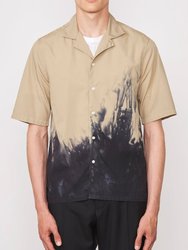 Eren Short Sleeve Dip Dyed Shirt - Khaki-Black