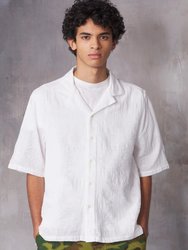 Eren Short Sleeves Voil Bandana Shirt - White