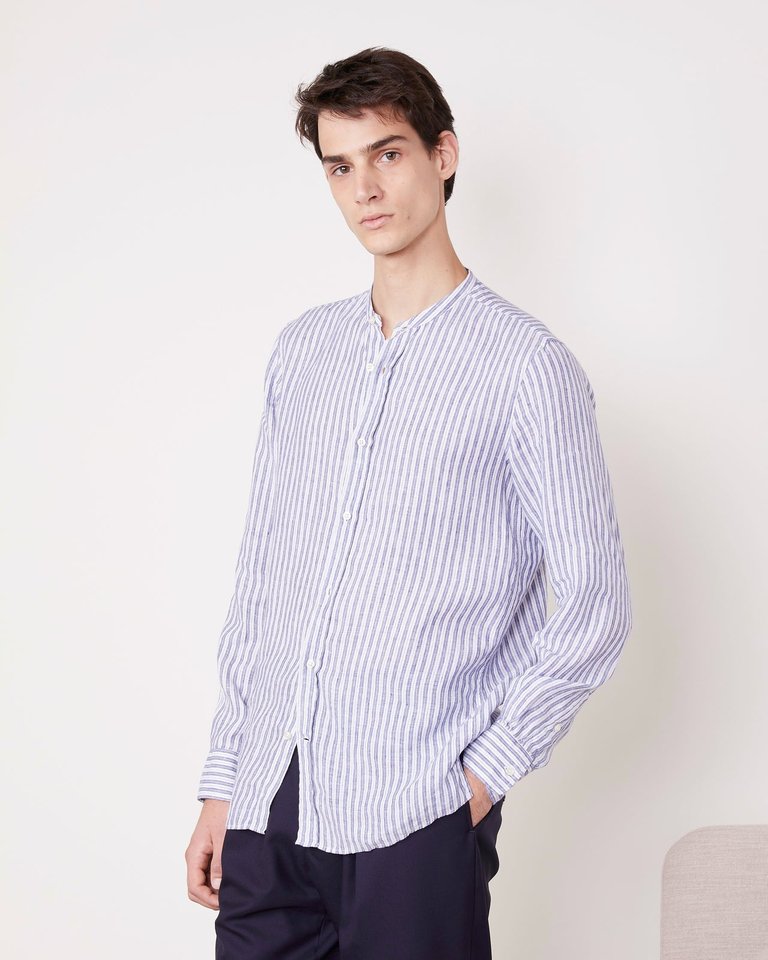 Gaston Italian Linen Stripe Shirt