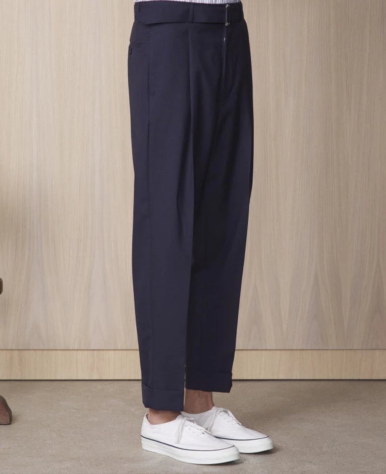 Hugo Italian Fresco Wool Pants - Navy