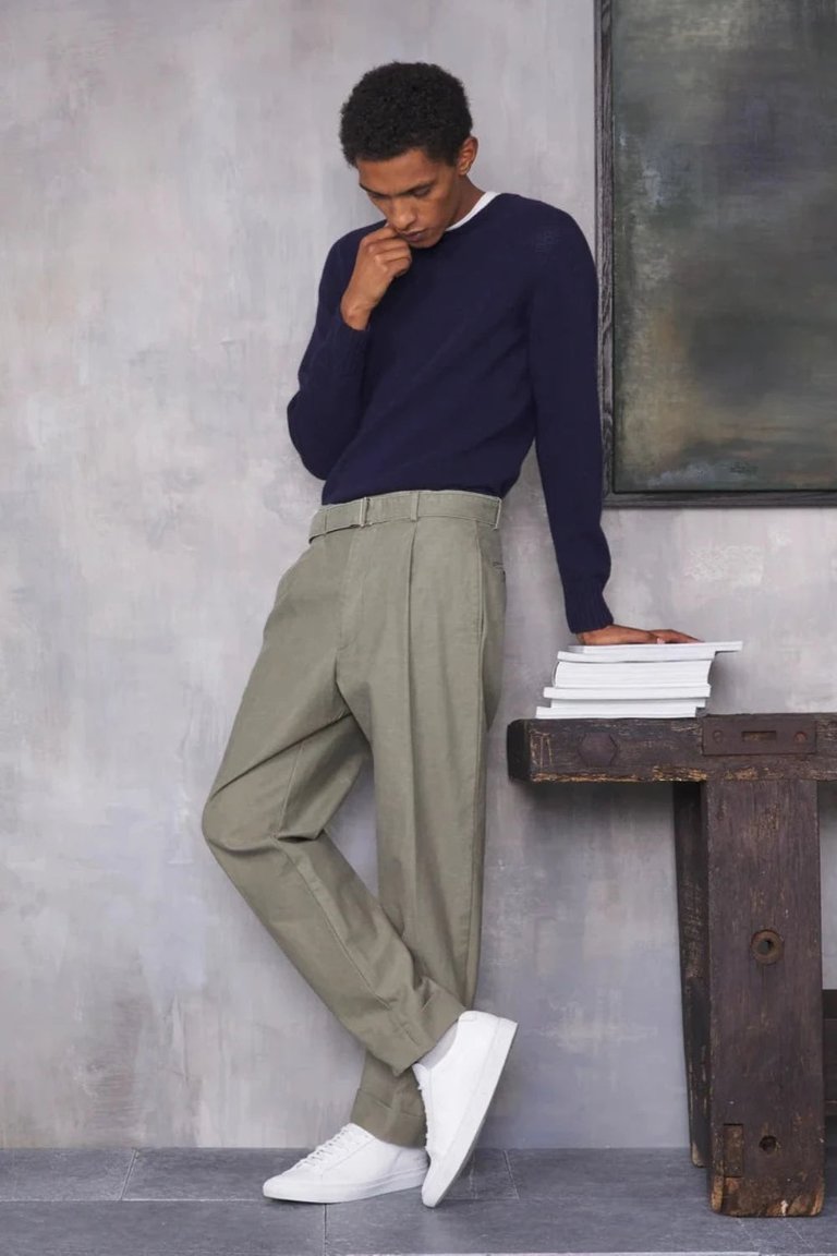 Hugo PTS Japanese Cotton Twill Slub Olive Pant