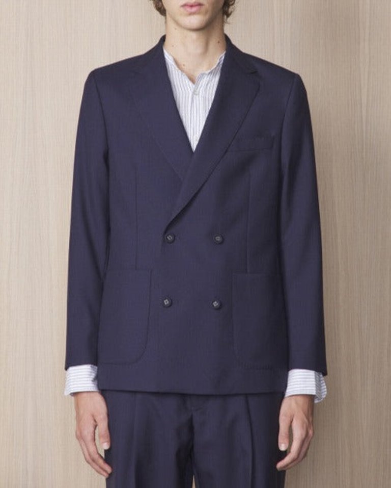 Leon Italian Fresco Jacket - Navy